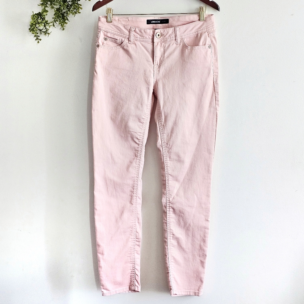 Jordache Skinny Jeans Blush Pink Stretch Denim Mid Rise Size 6
